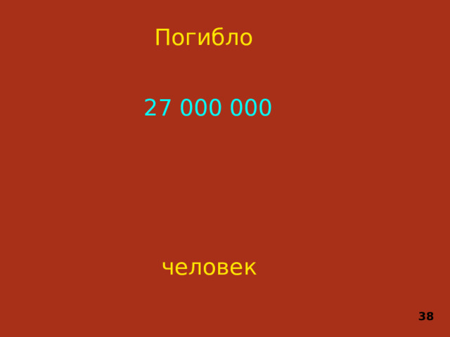 Погибло 27 000 000 человек 38