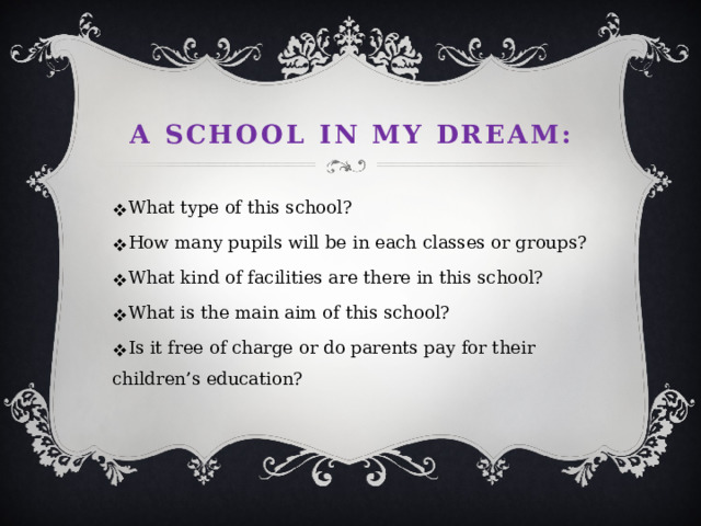 A school in my dream: