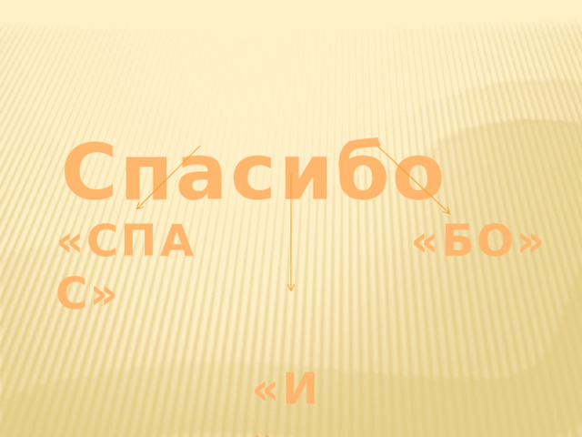 Спасибо «СПАС» «БО»   «И»  