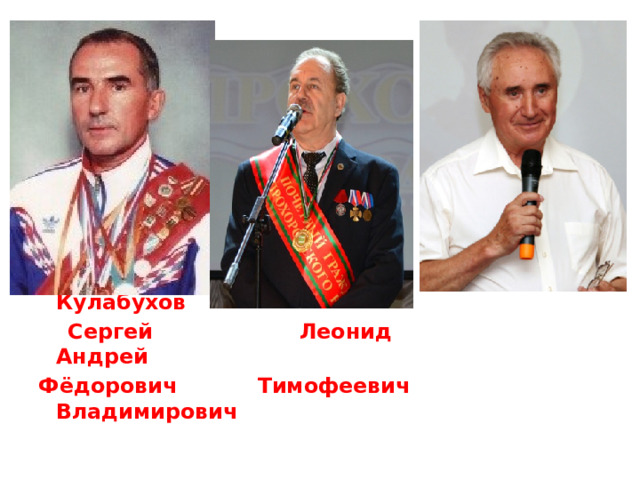 Коломыцев Бельков Кулабухов  Сергей Леонид Андрей Фёдорович Тимофеевич Владимирович