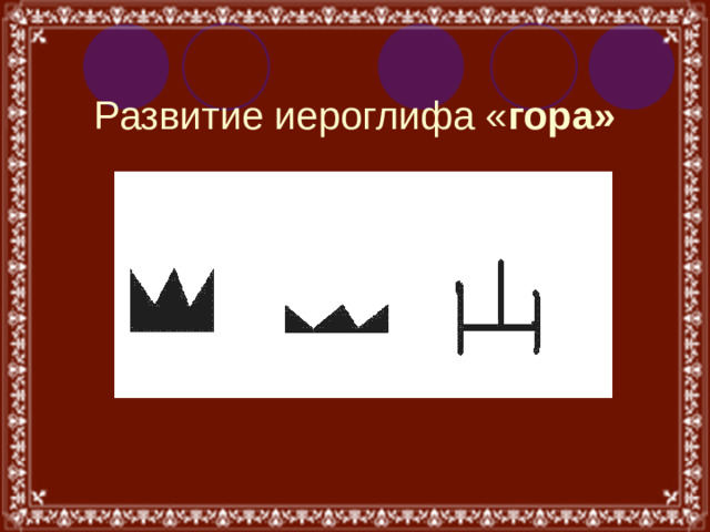 Развитие иероглифа « гора»
