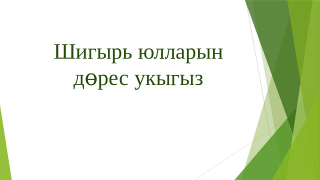 Шигырь юлларын дөрес укыгыз