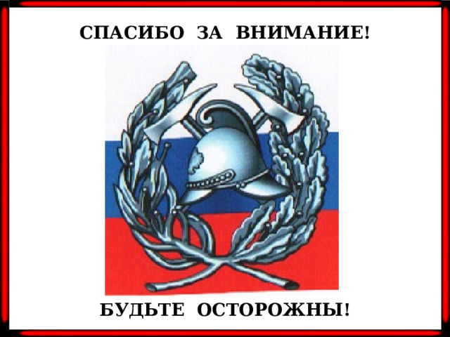 СПАСИБО ЗА ВНИМАНИЕ! БУДЬТЕ ОСТОРОЖНЫ!