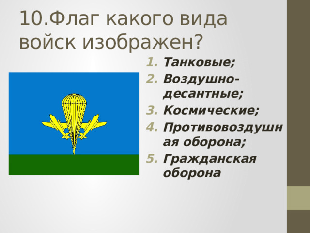 10.Флаг какого вида войск изображен?