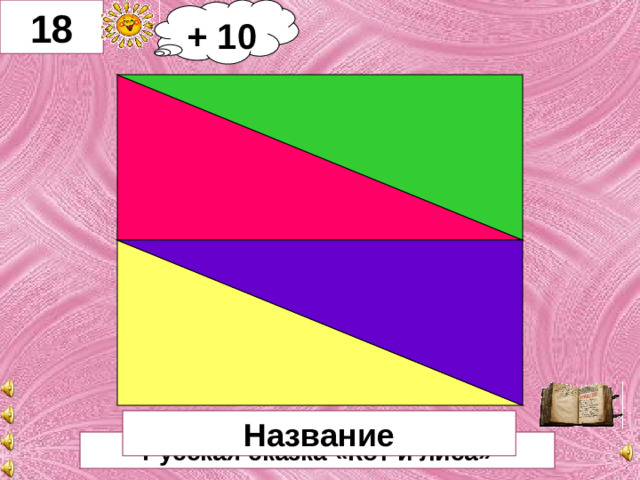 18 + 10     Название Русская сказка «Кот и лиса»