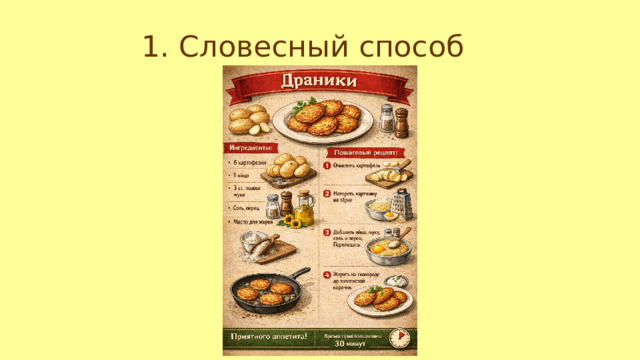 1️. Словесный способ
