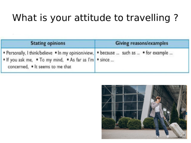 What is your attitude to travelling ?