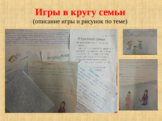 Игры в кругу семьи   (описание игры и рисунок по теме)