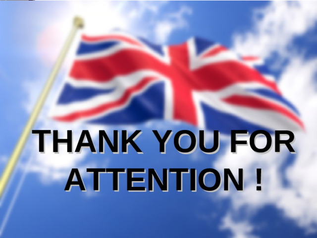 THANK YOU FOR ATTENTION !