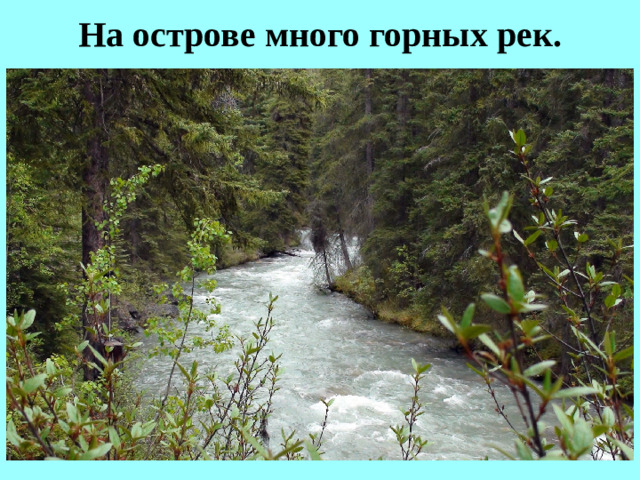 На острове много горных рек.