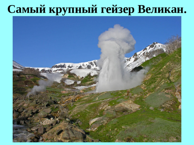 Самый крупный гейзер Великан.