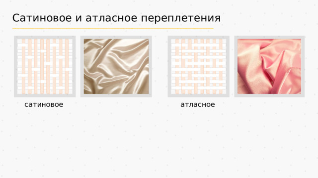 Сатиновое и атласное переплетения сатиновое атласное