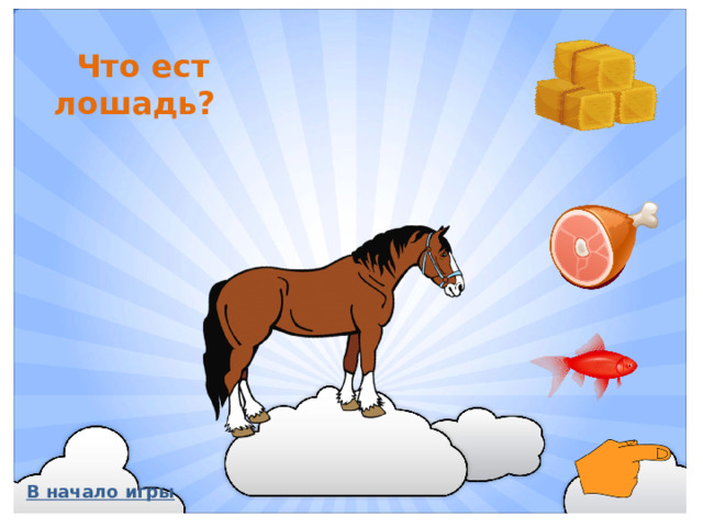 Что ест лошадь? В начало игры