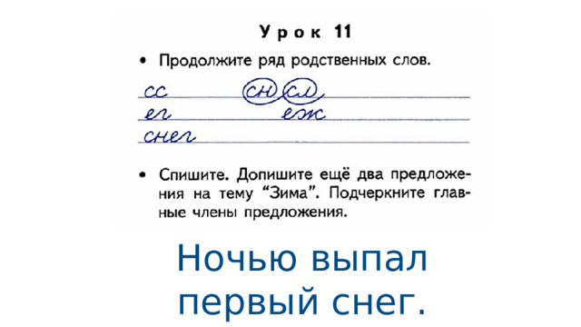 Ночью выпал первый снег.