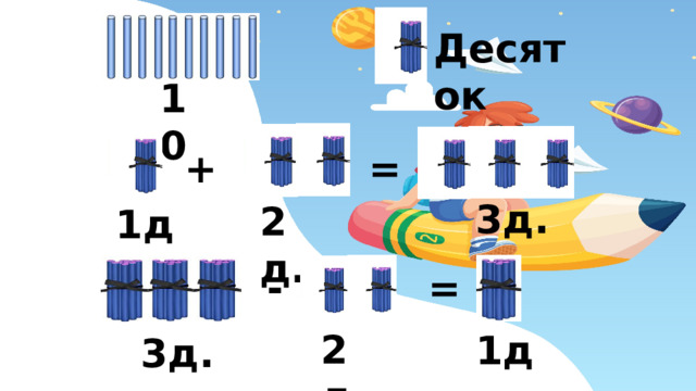 Десяток 10 + = 3д. 2д. 1д. = - 2д. 1д. 3д.
