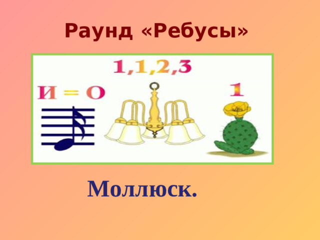 Раунд «Ребусы»  Моллюск.