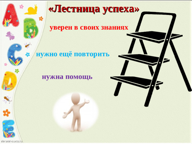 «Лестница успеха» уверен в своих знаниях нужно ещё повторить нужна помощь