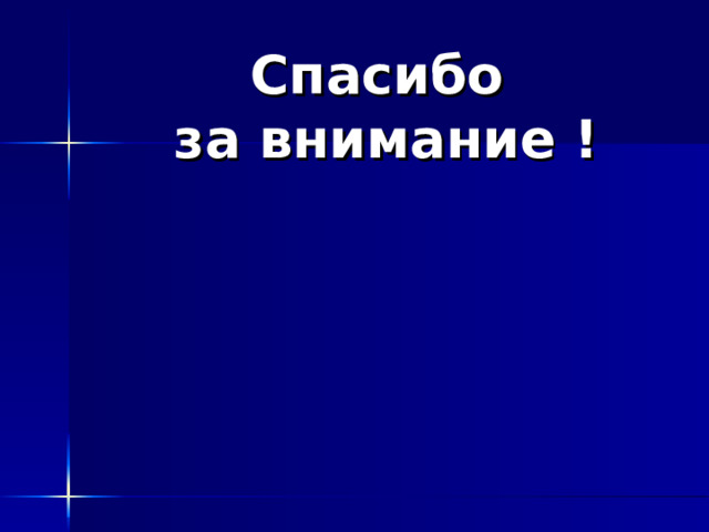 Спасибо  за внимание !