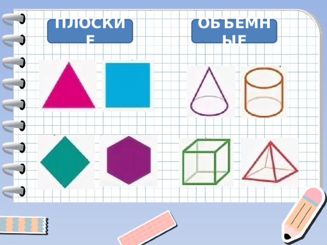 ПЛОСКИЕ ОБЪЁМНЫЕ