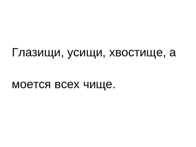 Глазищи, усищи, хвостище, а моется всех чище.
