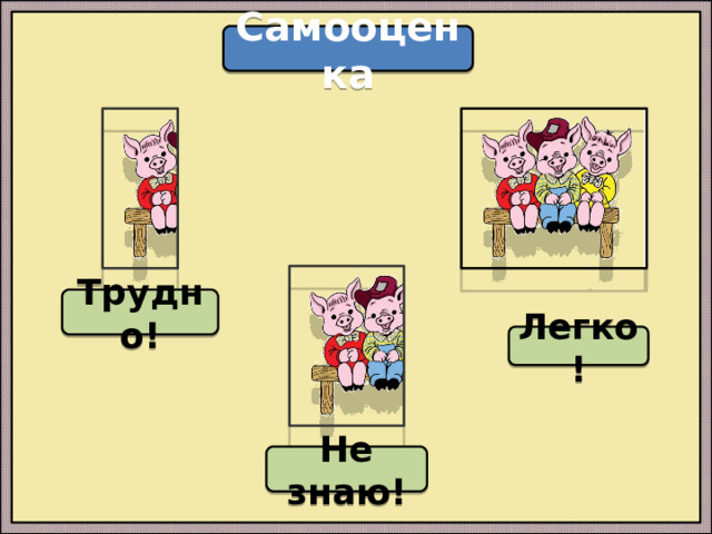 Самооценка Трудно! Легко! Не знаю!