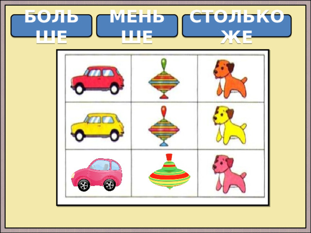 БОЛЬШЕ МЕНЬШЕ СТОЛЬКО ЖЕ