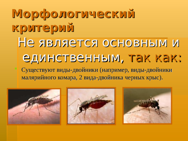 Морфологический критерий Не является основным и единственным,  так как: