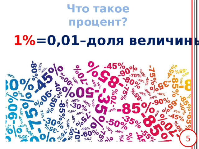 Что такое процент? 1% =0,01–доля величины