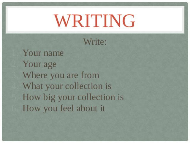 Writing Write: