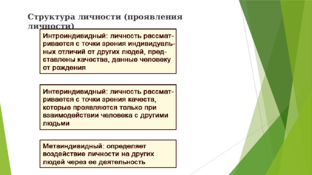 Структура личности (проявления личности)