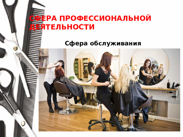 СФЕРА ПРОФЕССИОНАЛЬНОЙ ДЕЯТЕЛЬНОСТИ  Сфера обслуживания