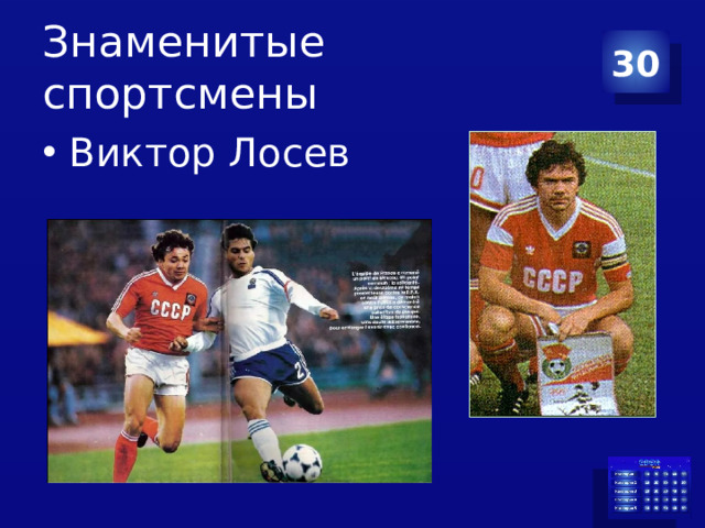 Знаменитые спортсмены 30
