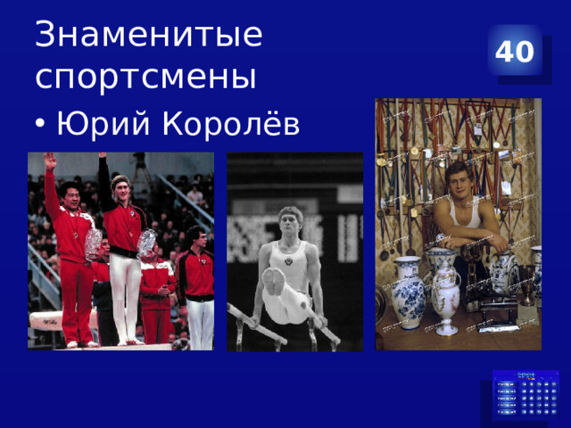 Знаменитые спортсмены 40