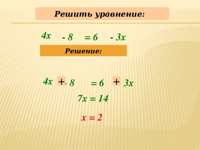 Х2 3х 14. Решение уравнения -х=6-7(х-3). Решить уравнение /х/ -4. Как решить уравнение с 2 х. Решение уравнения=7-х.