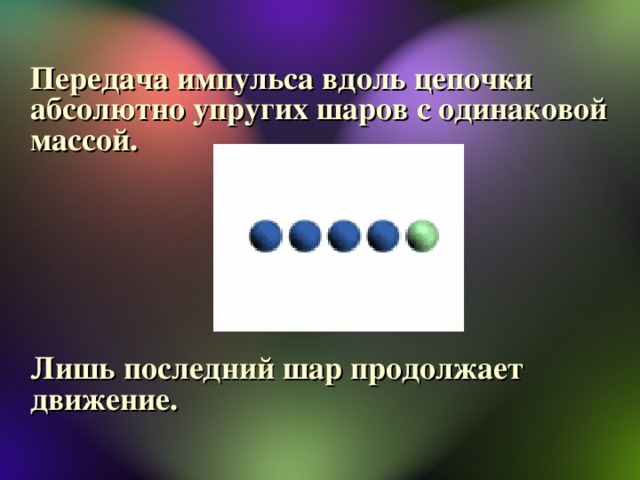 Закон шар. Передача импульса. Движение упругих шаров. Цепочка передачи импульса. Шарики передающие Импульс.