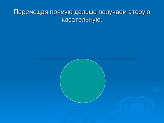 Перемещая прямую дальше получаем вторую касательную.