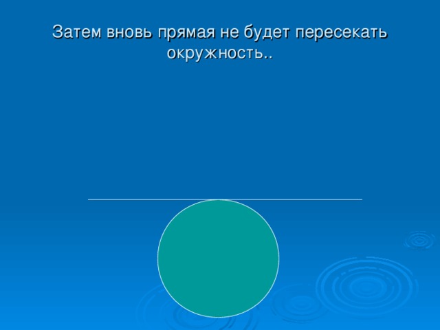 Затем вновь прямая не будет пересекать окружность..