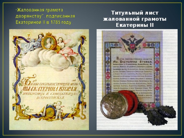 Титульный лист жалованной грамоты Екатерины II