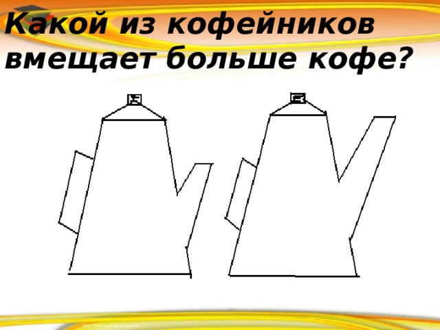 Какой из кофейников вмещает больше кофе?