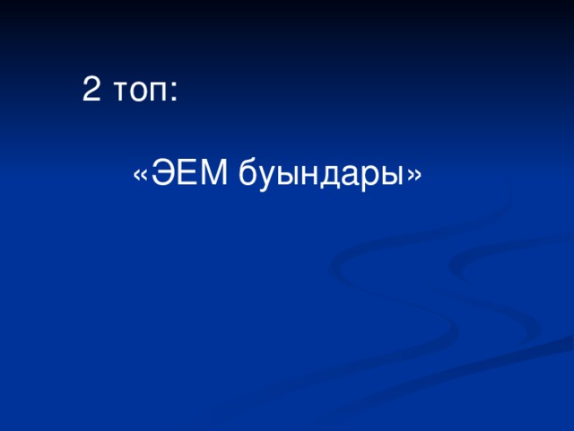 2 топ: «ЭЕМ буындары»