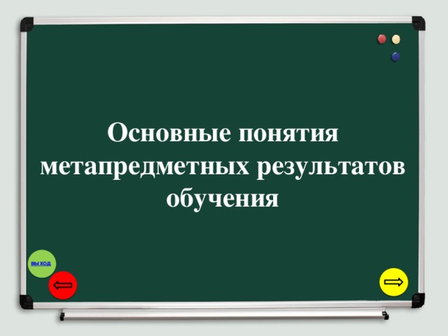 Основные понятия метапредметных результатов обучения