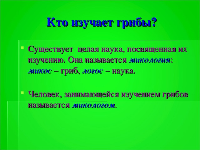 Кто изучает грибы?