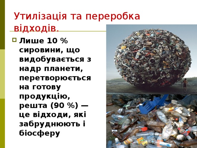 Утилізація та переробка відходів.