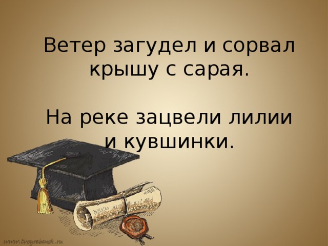 Ветер загудел и сорвал крышу с сарая. На реке зацвели лилии и кувшинки.