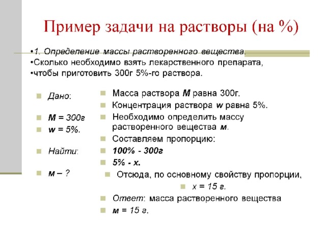 Пример задачи на растворы (на %)