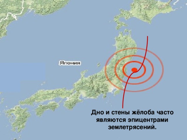 Курило камчатский глубоководный желоб на контурной карте