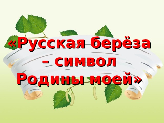 «Русская берёза – символ Родины моей»