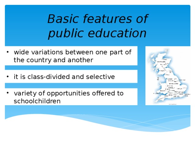 Basic features of public education