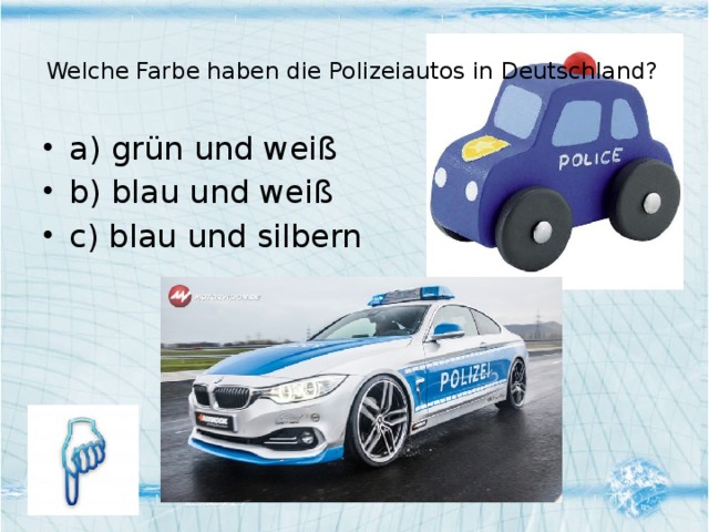 Welche Farbe haben die Polizeiautos in Deutschland?