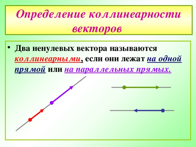 Определение коллинеарности векторов